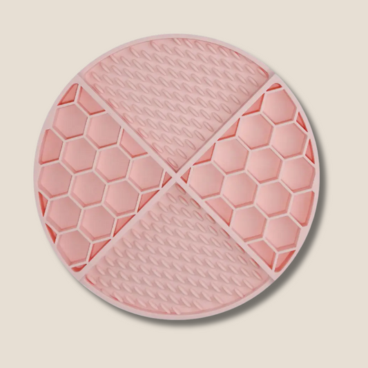 Silicone Textured Dog Lick Mat for Anxiety Relief & Slow Feeding – Enrichment Treat Dispensing Mat (Non-Slip, Dishwasher-Safe, Light Pink)