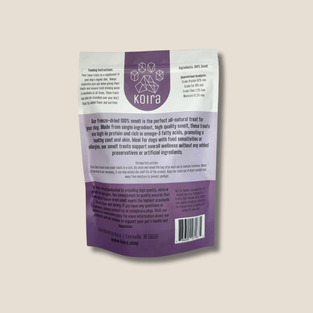 Freeze-Dried Smelt – Lean High-Protein Training Treats for All Dogs (Single-Ingredient, Grain-Free, Low-Fat)