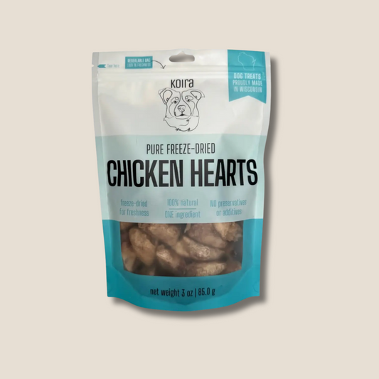 Freeze-Dried Chicken Hearts – Lean High-Protein Training Treats for All Dogs (Single-Ingredient, Grain-Free, Low-Fat)