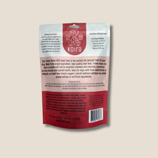 Freeze-Dried Beef Liver – Lean High-Protein Training Treats for All Dogs (Single-Ingredient, Grain-Free, Low-Fat)