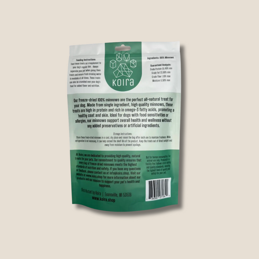 Freeze-Dried Minnow – Lean High-Protein Training Treats for All Dogs (Single-Ingredient, Grain-Free, Low-Fat)