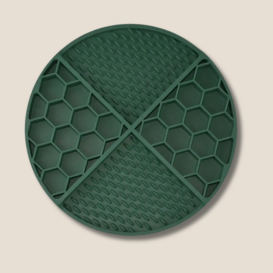 Silicone Textured Dog Lick Mat for Anxiety Relief & Slow Feeding – Enrichment Treat Dispensing Mat (Non-Slip, Dishwasher-Safe, Dark Green)