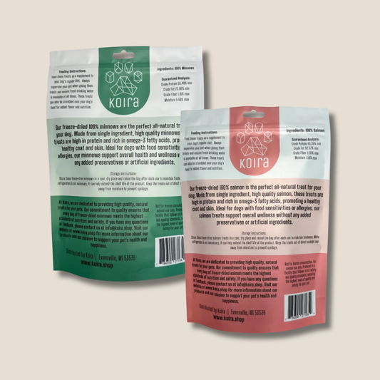 Taste Test Treat Duo - Freeze-Dried Minnows & Salmon – Lean High-Protein Training Treats for All Dogs (Single-Ingredient, Grain-Free, Low-Fat)