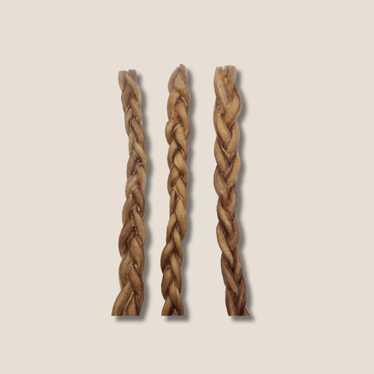 12-Inch Braided Bully Sticks for All Dogs – Healthy Rawhide Alternative Chew Treats for Strong Teeth & Gums (Digestible, All-Natural, M/L)