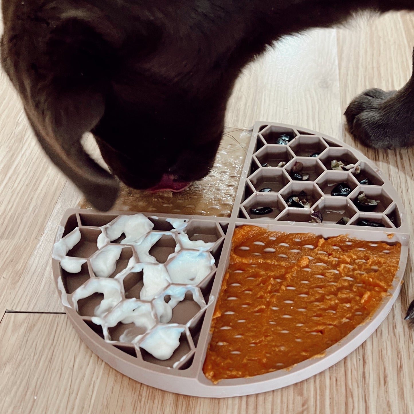 Silicone Textured Dog Lick Mat for Anxiety Relief & Slow Feeding – Enrichment Treat Dispensing Mat (Non-Slip, Dishwasher-Safe, Light Blue)