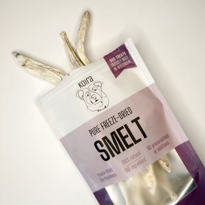 Freeze-Dried Smelt – Lean High-Protein Training Treats for All Dogs (Single-Ingredient, Grain-Free, Low-Fat)